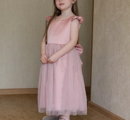 

1-7Y Summer Toddler Kid Child Girls Tutu Dress Party Wedding Birthday Dresses For Girl Pearl Bow Costumes
