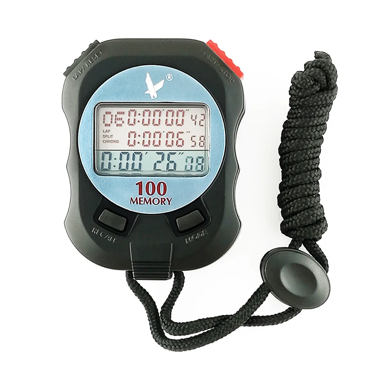 

stopwatch timer 100 lap memory professional sport stopwatch lap stopwatch, Black, rainbow colors for oem&odm