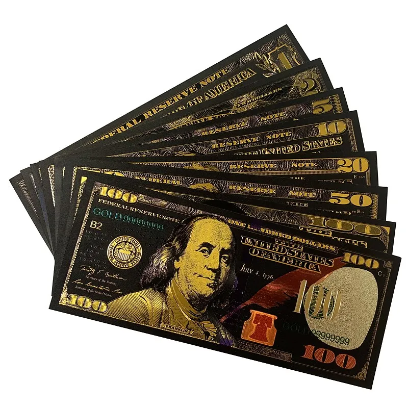 

unique sole black USA dollar bills Waterproof High-tech US dollars Black gold design sets banknote