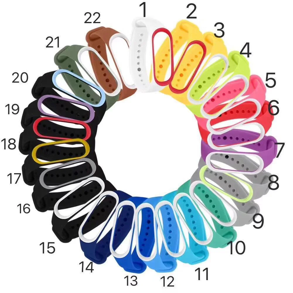 

Strap Band 4 Strap Suitable for M5 Replacement Wristband Cross-border Hot Sale Mi Band Silicone Fashionable Watch Strap Mi 4/5/6, Multi colors