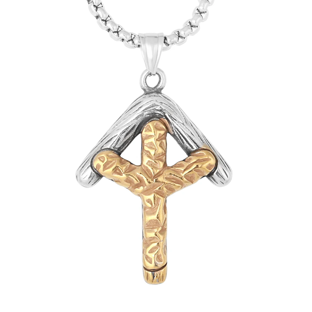 

Personality Vintage Umbrella Design Peace Sign Symbol Pendant Pingente Unique Stainless Steel Gold Pendant