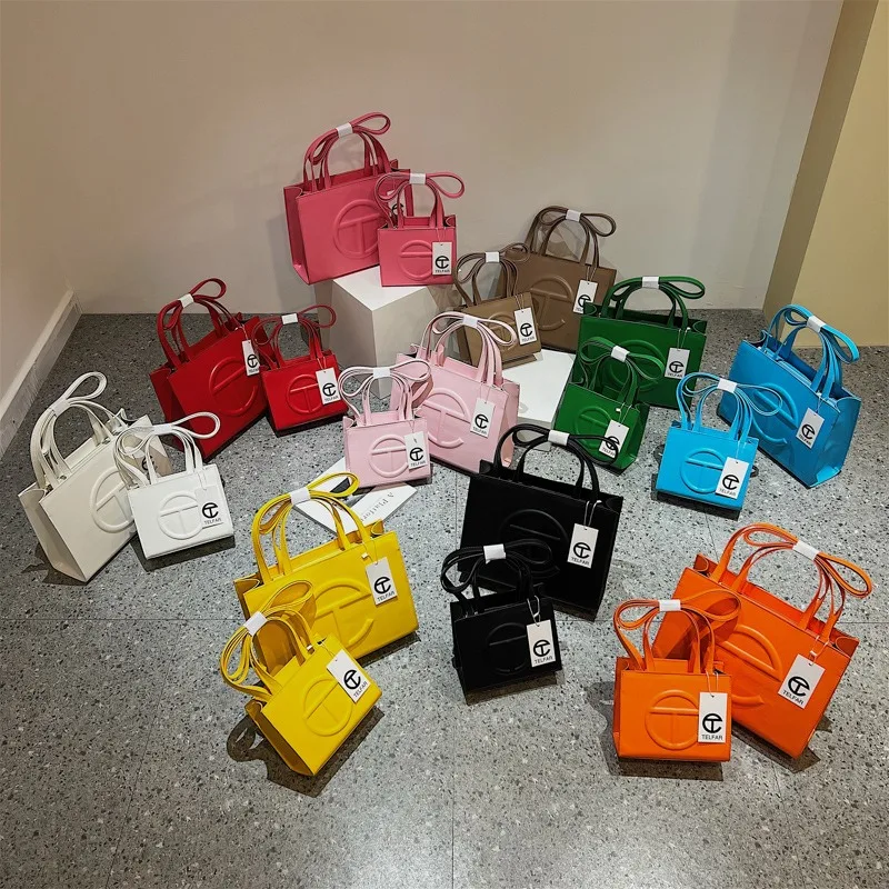 

2022 New Simple women Handbags Children's Diagonal Bags Large Capacity Shoulder Bags Rainbow Colors Ladies Handbags, Picture