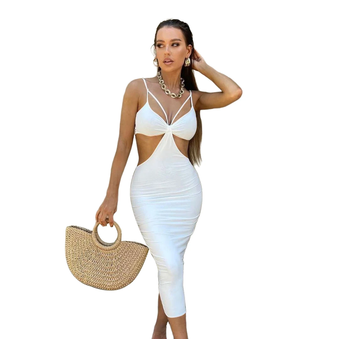 

Clothing Sexy Print Strap Sleeveless Backless Summer Elegant Women's Dresses, Customized color