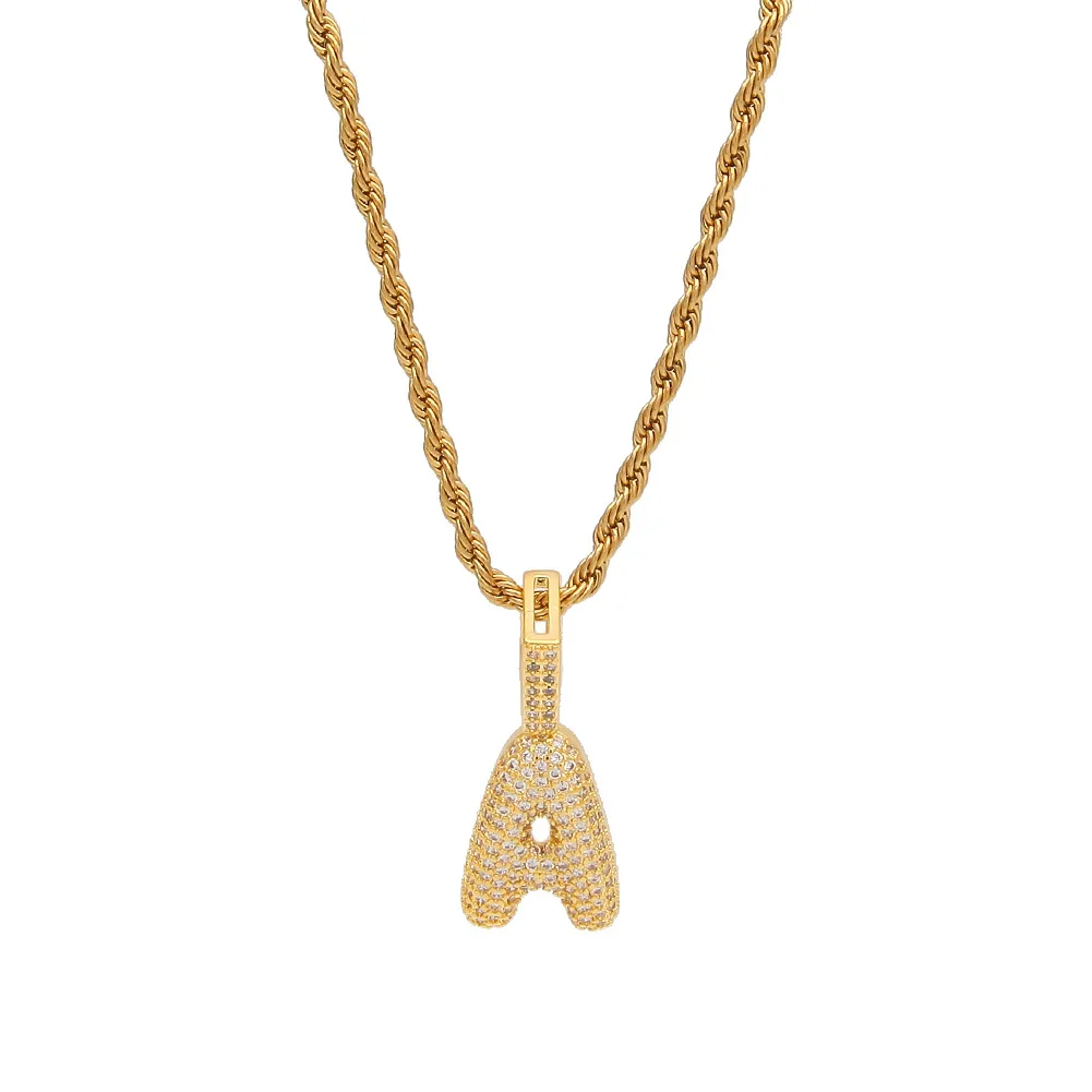 

Hip hop jewelry alphabet pendant custom 26 letters pendant, Gold/silve