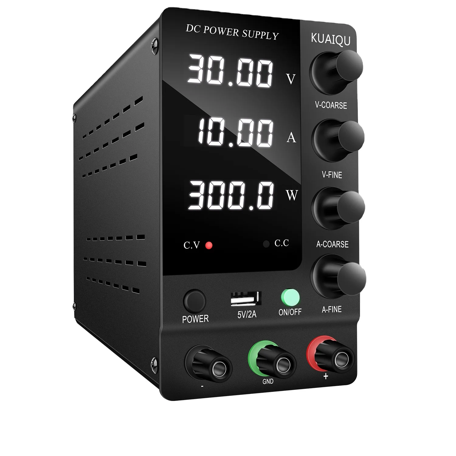 

KUAIQU SPS-C3010 Black Laboratory Switching AC To DC Power Supply Adjustable Desktop Four-Digit LED Digital Display 30V 10A