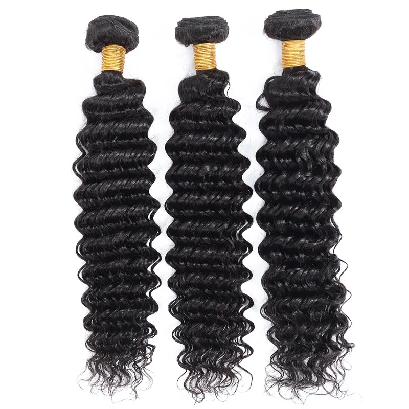 

9A Human Loose Deep Wave Virgin Hair Bundles 3pcs 100% Unprocessed Cuticle Aligned Brazilian Hair healthy natural color