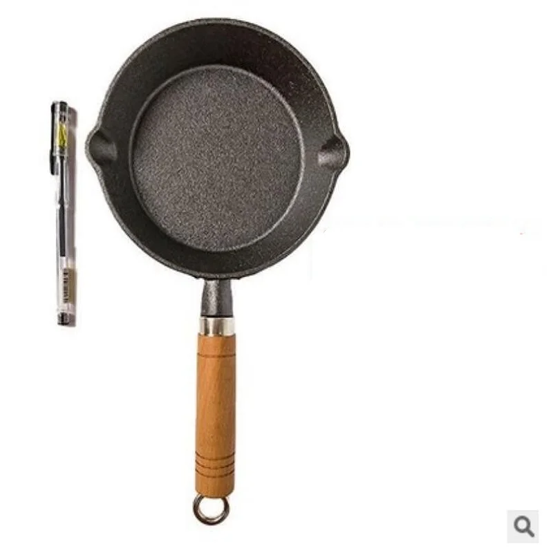 

Korean cast iron mini non-stick pan household wooden handle pan