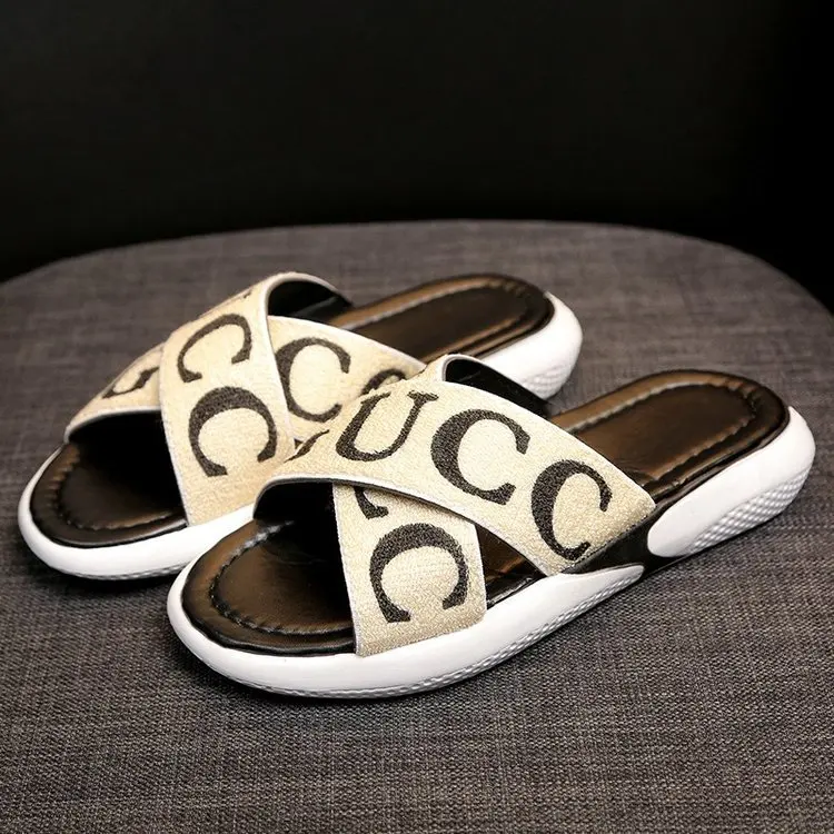 

Hot-selling brand cross-letter slippers, fashion platform slippers, flat heel women slippers