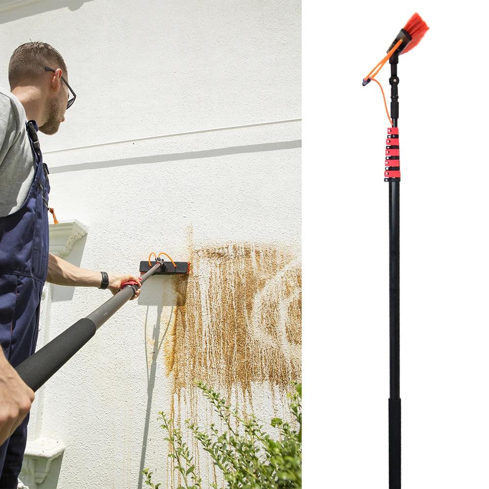 

Extenclean aluminum window cleaning telescopic poles brush with long handle water fed pole, Black&red