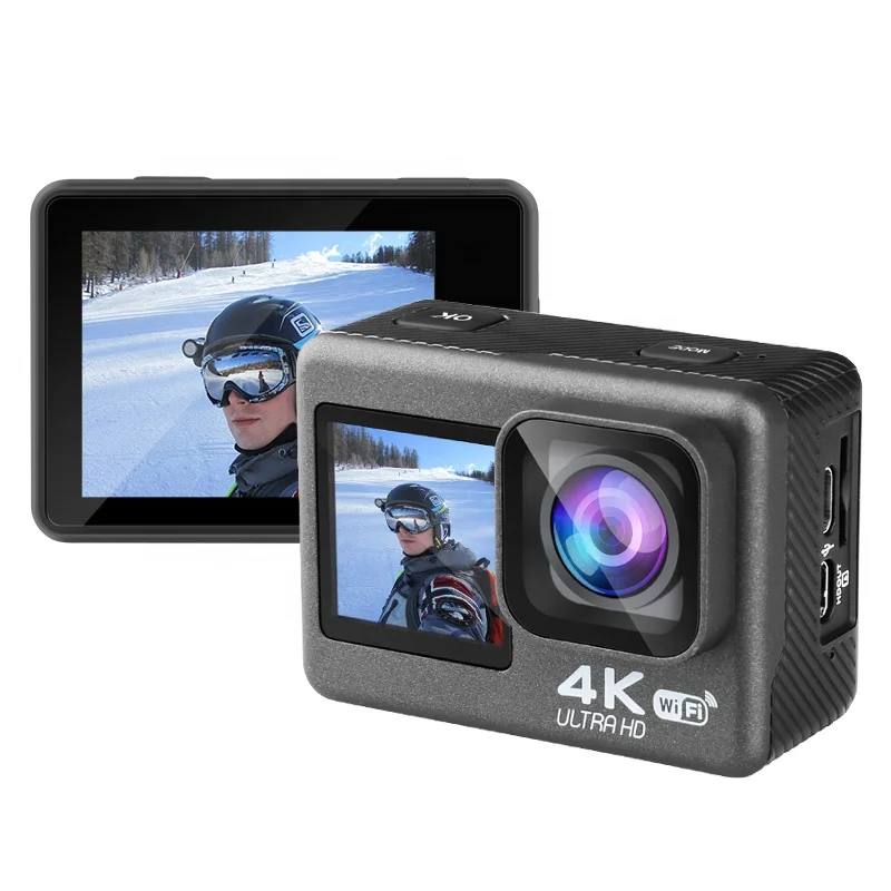 

Amazon hot sale OEM mini 4k dual screen outdoor sports cycling waterproof WiFi hd action camera