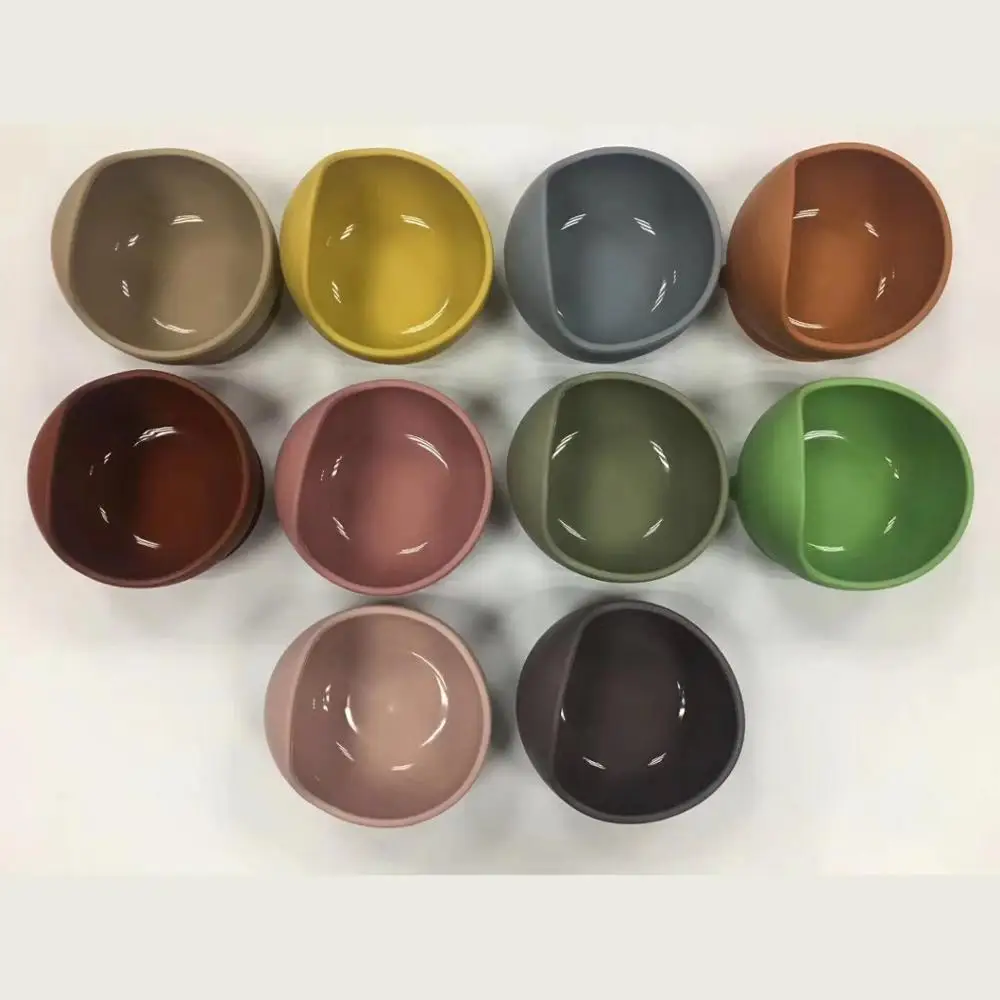 
Portable Non Spill Silicone Baby Suction Bowl with Wood Spoon Set for Kid Toddler Snack 