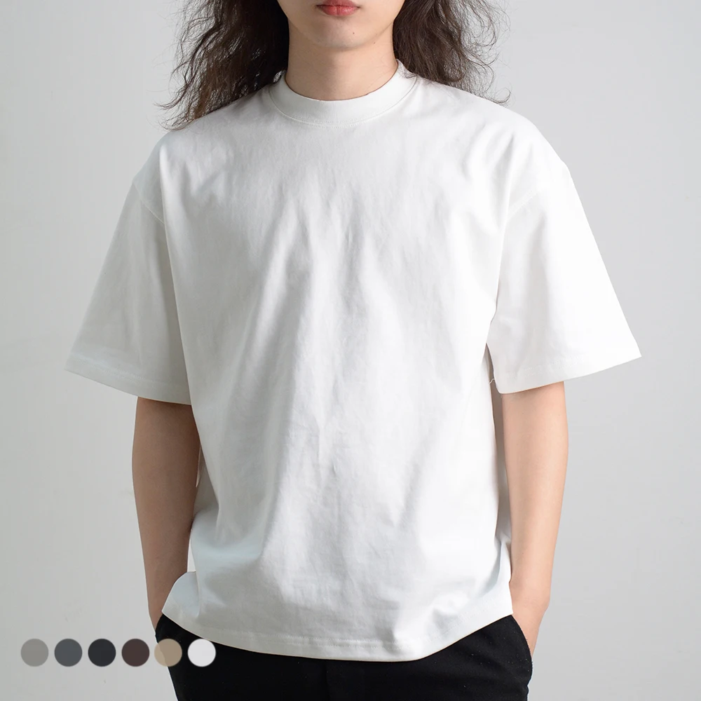 High Quality Men Luxury Custom Heavy 100% Cotton Oversize T Shirt Blank Mock Neck Heavyweight Oversized t Shirt