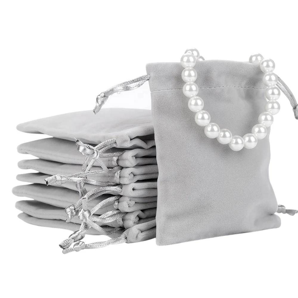 

Custom Logo Printed Velvet Jewelry Pouch for Pendant bracelet bangle