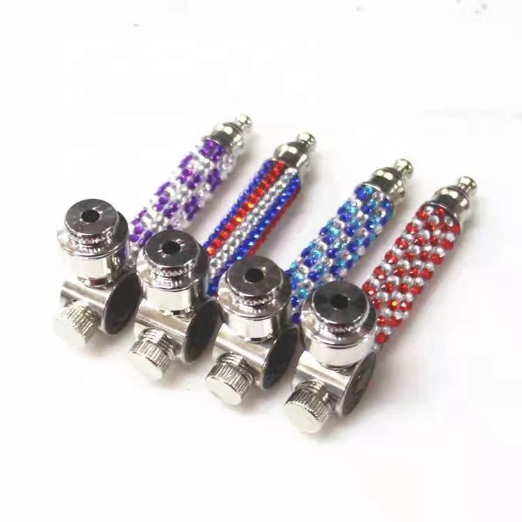 

Fast Shipping Weed Accessories Rhinestone Led Glow Fancy Tobacco Smoking Pipes, Any color on pantone