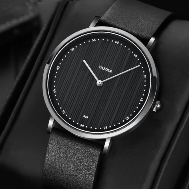 

YAZOLE D 505 New fashion minimalist mens custom logo watches all black private label wristwatches China manufacturer wholesale