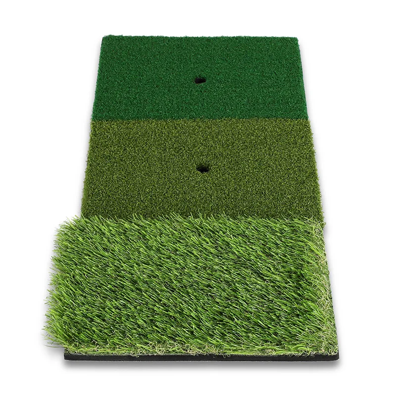 

12"*24"cm Golf HItting Mat Indoor Outdoor Backyard Golf Practice 3-in-1 Hit Mat with Rubber Tee Golf Swing Pad, Green
