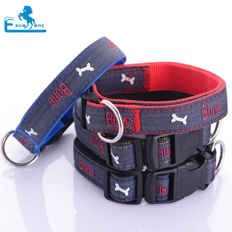 

Luxury custom rope nylon webbing adjustable dog collars, Sky blue, black, red, purple,army green, royal blue,pink , orange