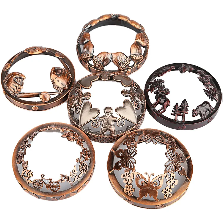 Custom Shape Candle Jar Toppers Butterfly Candle Accessories 8.5cm Candle Cover Ancient Copper