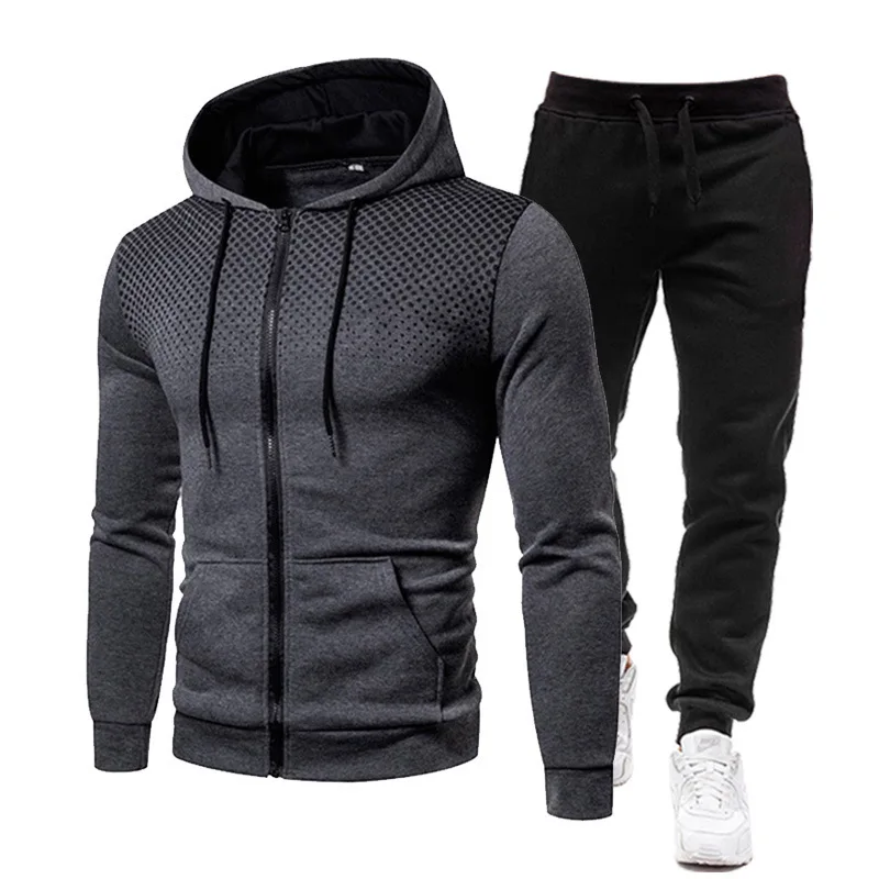 

2022 New Design Winter Hooded Outwear Warm Zip Up Casual Running Custom Logo Men Jogger Tracksuits For Men, Custom color