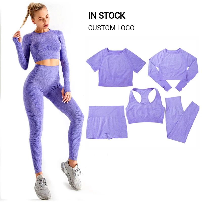 

Marvili Dropshipping Ribbed Activewear Ropa Deportiva Tight Suits High Waist Seamless Yoga Set Athleisure Athletic gym Wear Suit