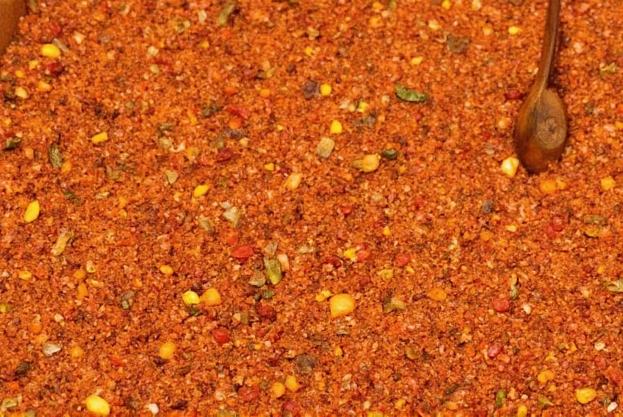 Spice rack showing Aleppo pepper alongside other spices