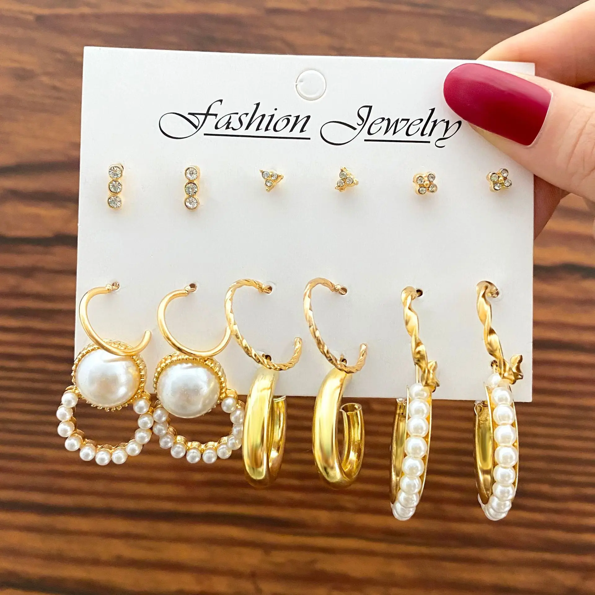 

Metal Earrings Set for Women Fashion Geometric Pearl Circle Drop Earrings Trend Set of Earrings Jewelry Gold Zinc Alloy Trendy