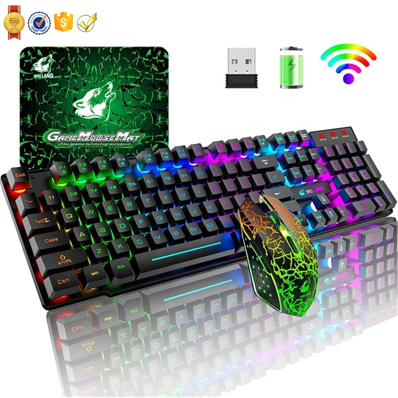 

KB02B Factory Wholesale Mini Keyboard And Mouse Combo, Rgb Keyboard, Wireless Keyboard Gaming For PC LAPTOP, Black white