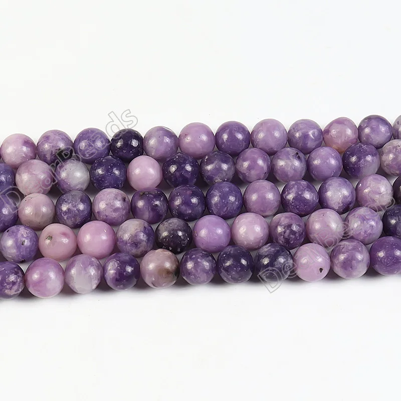 Natural Gemstone Round Lepidolite Bead Lepidolite Loose Beads for Jewelry Making 6mm 8mm 10mm