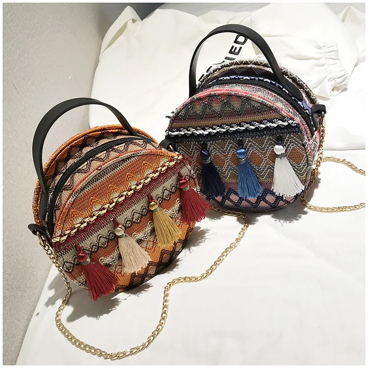

2021 New weave handbag summer handbags buckle crossbody bag, Yellow/blue