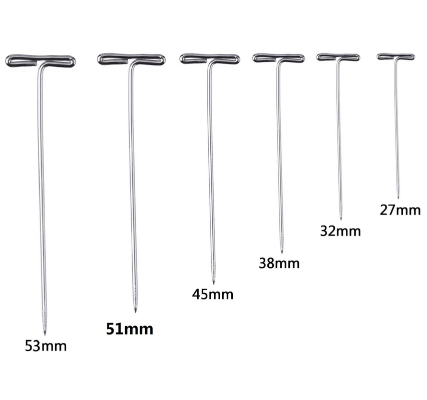 

150 pcs pack 2 Inch, 1-1/ 2 Inch Stainless Steel T-pins for Blocking Knitting, Crafts, Silver