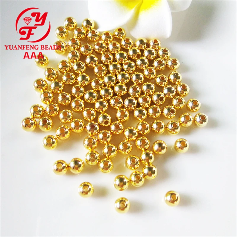 

ABS plastic beads CCB 6mm round gold color with hole