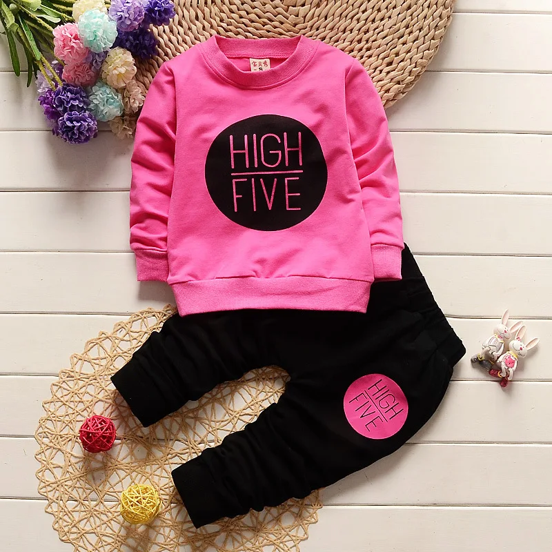 

New Style Cute Outfits Toddler Clothing Sets Long Sleeve T Shirt + Trouser Two Piece Children's Clothing