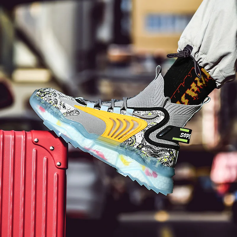 

Men Shoes Sneakers Summer 2021 High Quality Platform Sneaker Man Mesh Casual Fashion Big Size High Top Tenis Sports Shoes