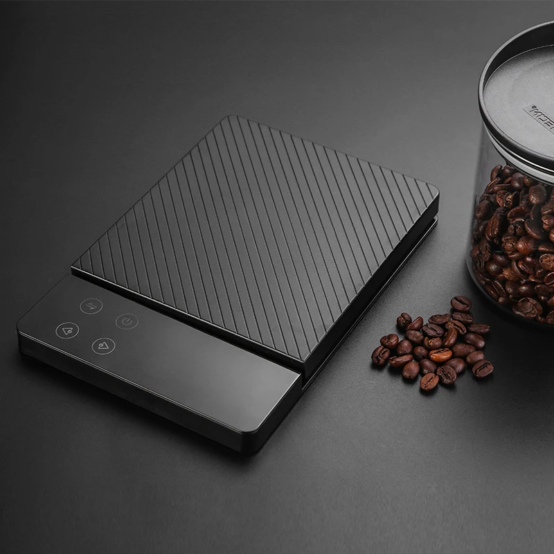 

2021 New Style Digital Black Screen Touch Smart Control Kitchen Coffee Scale With Timer