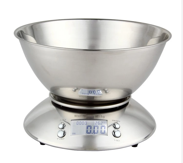 

Wholesale Food Grade Stainless Steel Kitchen Food Scale Digital With Bowl