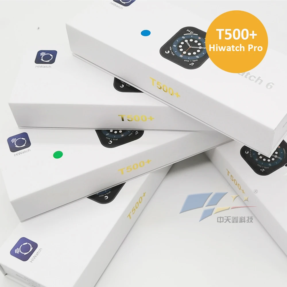 

New 1.75 inch full screen T500+ smart watch Series 6 2021 version 6 plus reloj wireless call iwo 13 smartwatch hiwatch, 5 colors