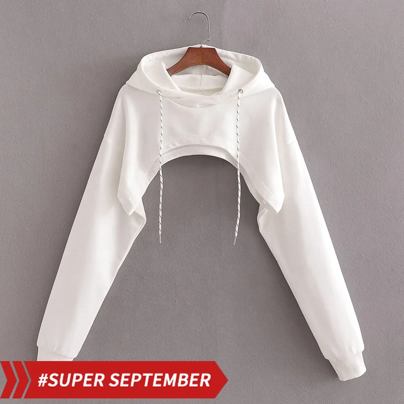 

High Quality Original Design Fashion Sexy Crop Top Custom Hoodie Women's Hoodies & Sweatshirts