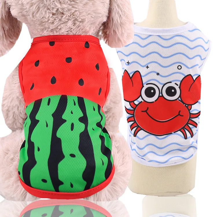 

Hot Sale Spring summer Vest Cartoon Breathable Wholesale Custom Apparel Accessories Pet Cat Dog Clothes, As shown