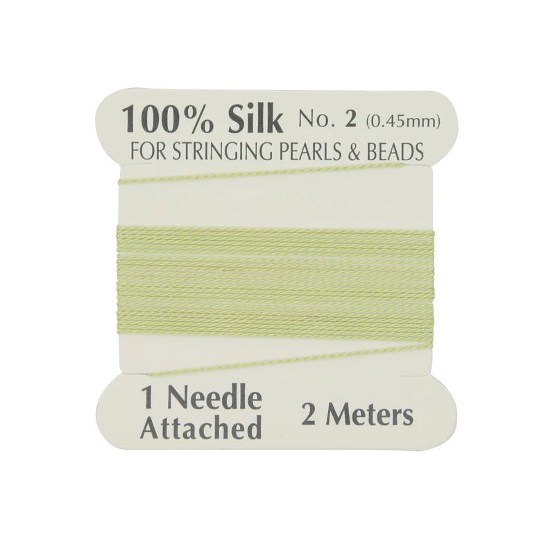 

Hobbyworker  Handmade Customizable 100% Natural Light Green Beaded Silk Cord