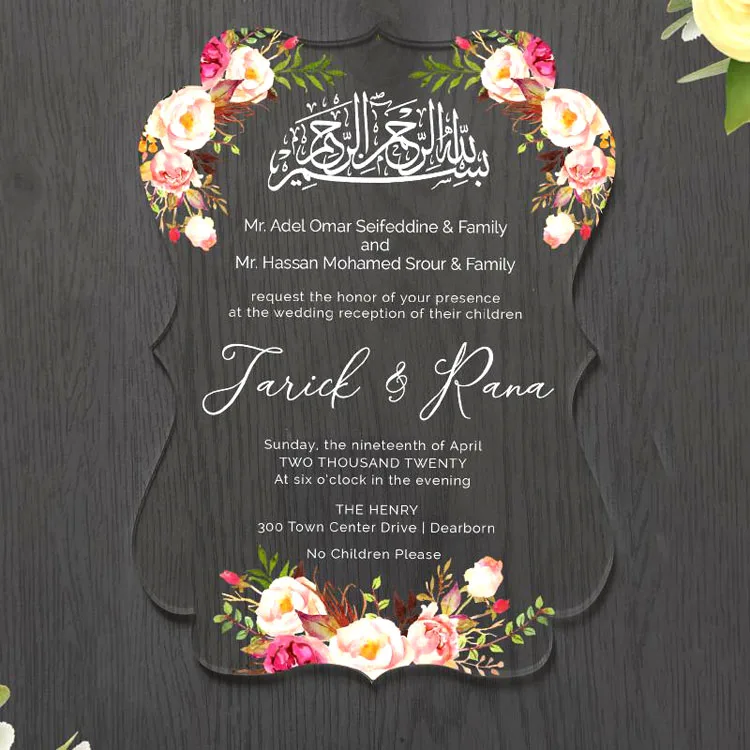 

Customized Fancy Birthday Festival Christmas Conference Wedding Acrylic invitation card