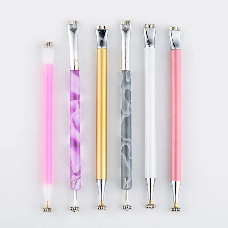 

Nail Art Double Head Cat Eye Magnet Flower Dotting Pen Stick Magnetic Brush Magic Line Strip UV Gel Polish Tips Manicure Tools