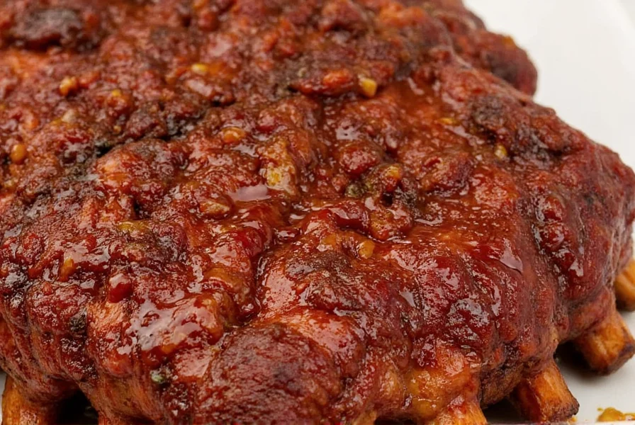 Barbecue ribs being mopped with sauce