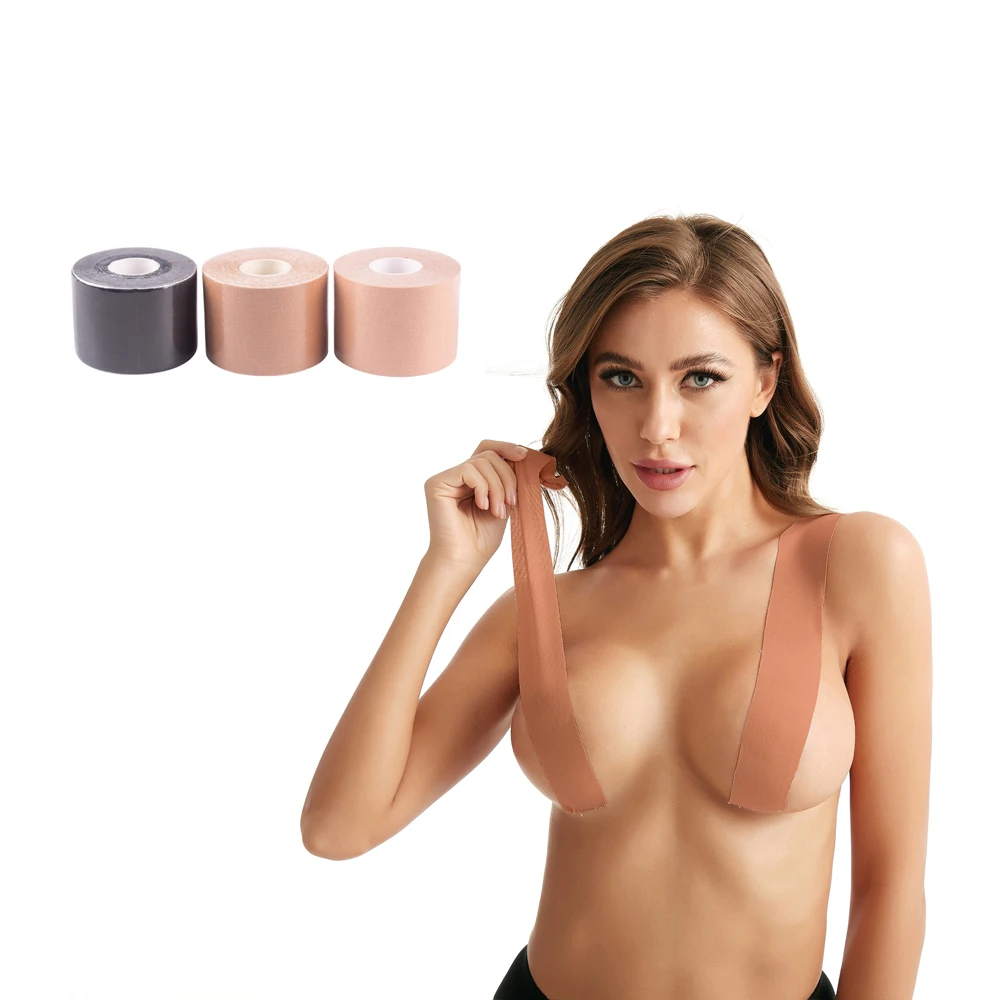 

waterproof boob tape tape up boobs invisible breast tape, Beige/brown/black