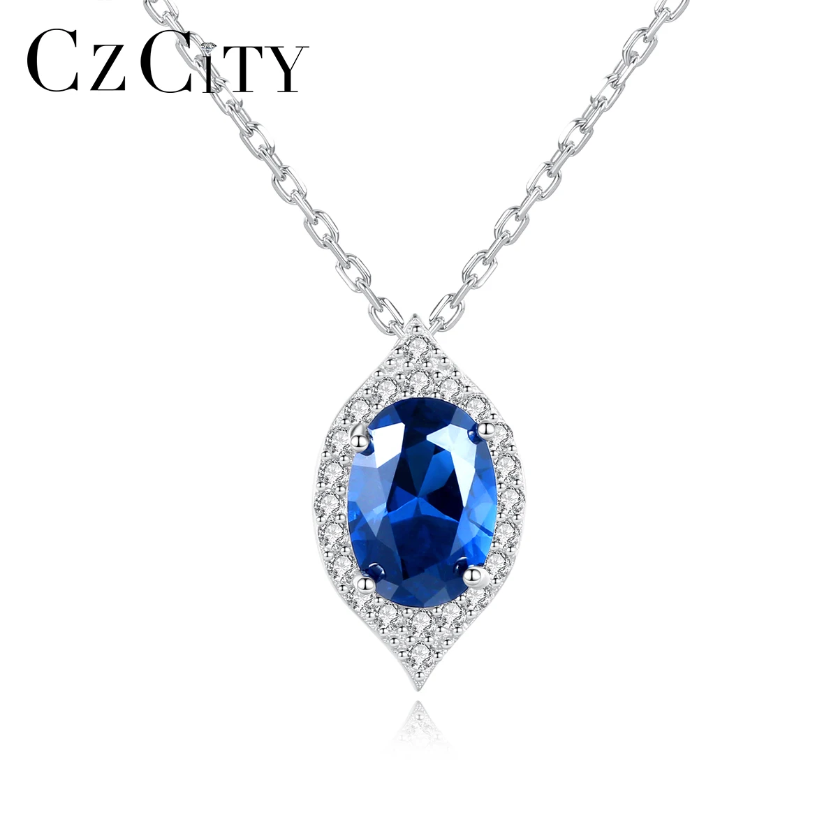 

CZCITY Italian Female Silver Necklaces 925 Sterling Silver Diamond Style Women Jewelry Pendants