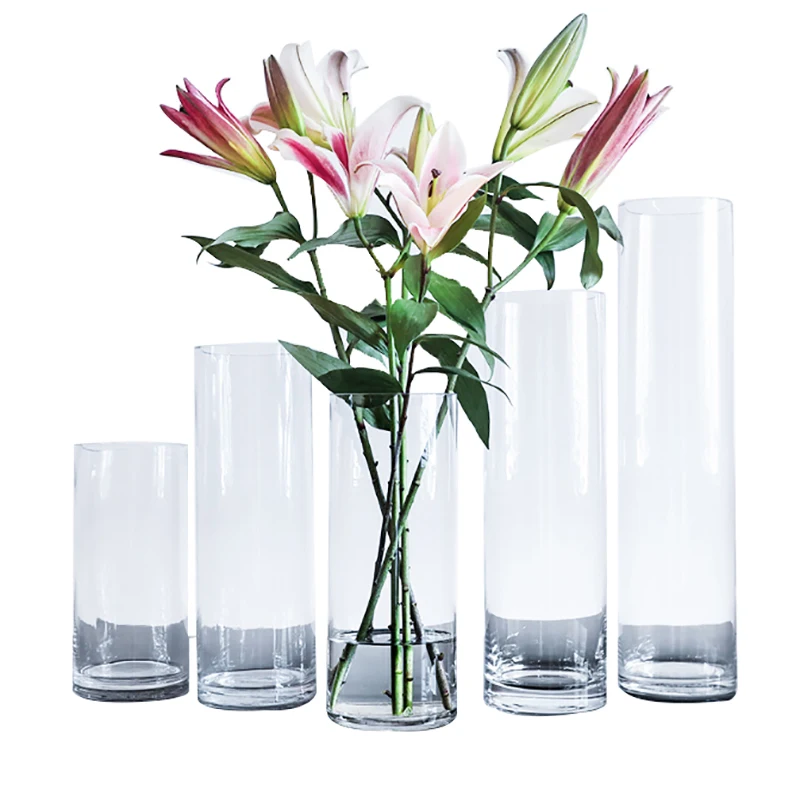 Wedding Decoration Restaurant Table Floor Flower Tall Cylinder Clear