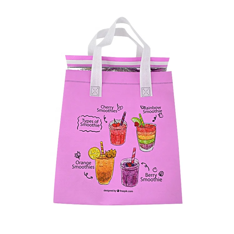 

Portable Oem Eco-friendly Insulated Food Costom Non-woven Bag Pink Wine Cooler Bags For Lunch, Black