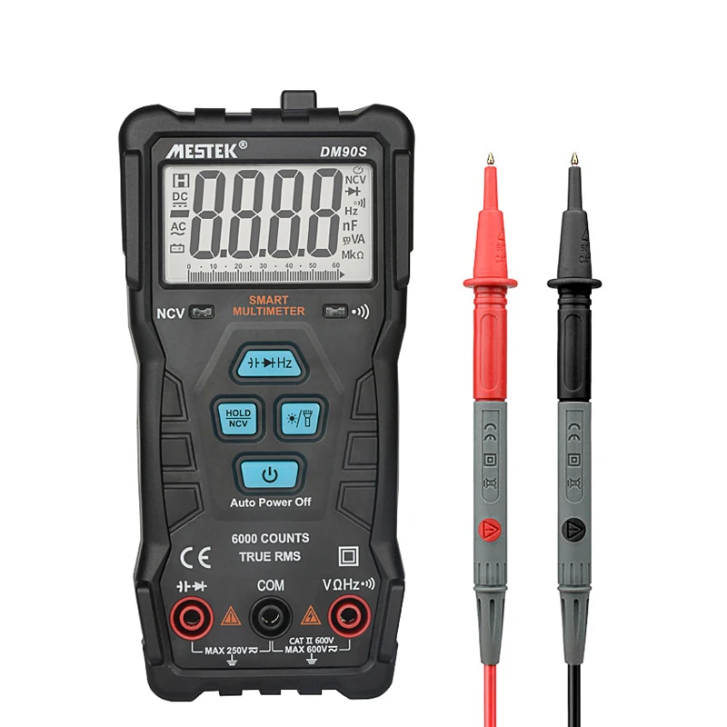 

best selling product Mestek Smart Multimeter 6000 Counts DM90S 600V/10A Voltage Current Resistance Tester Digital Multimetro