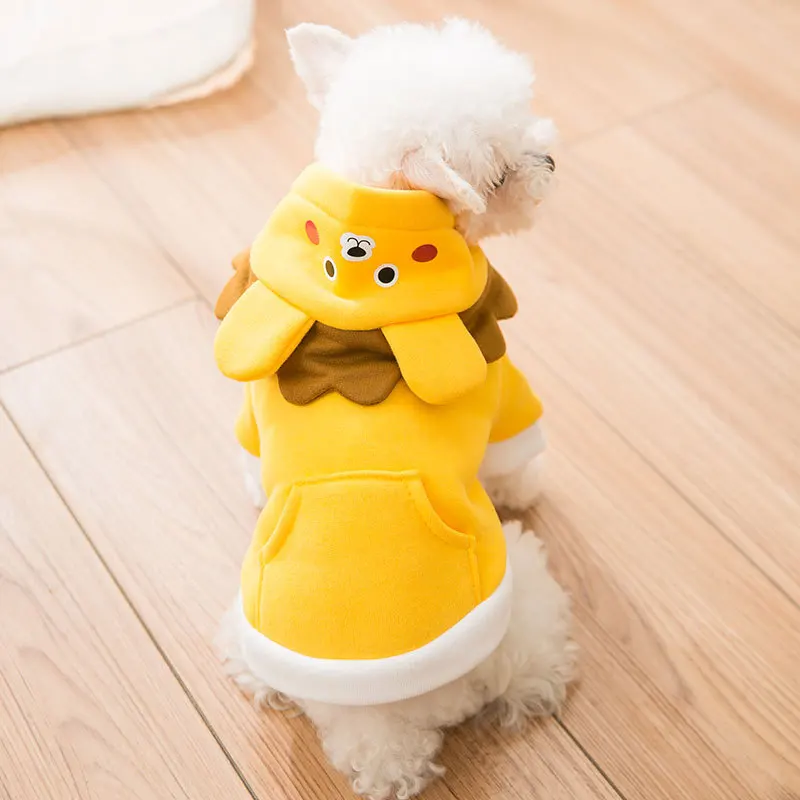 

Wholesale Dog Clothes Accessories Cute Lion Design Short Plush Funny Dog Hoodies