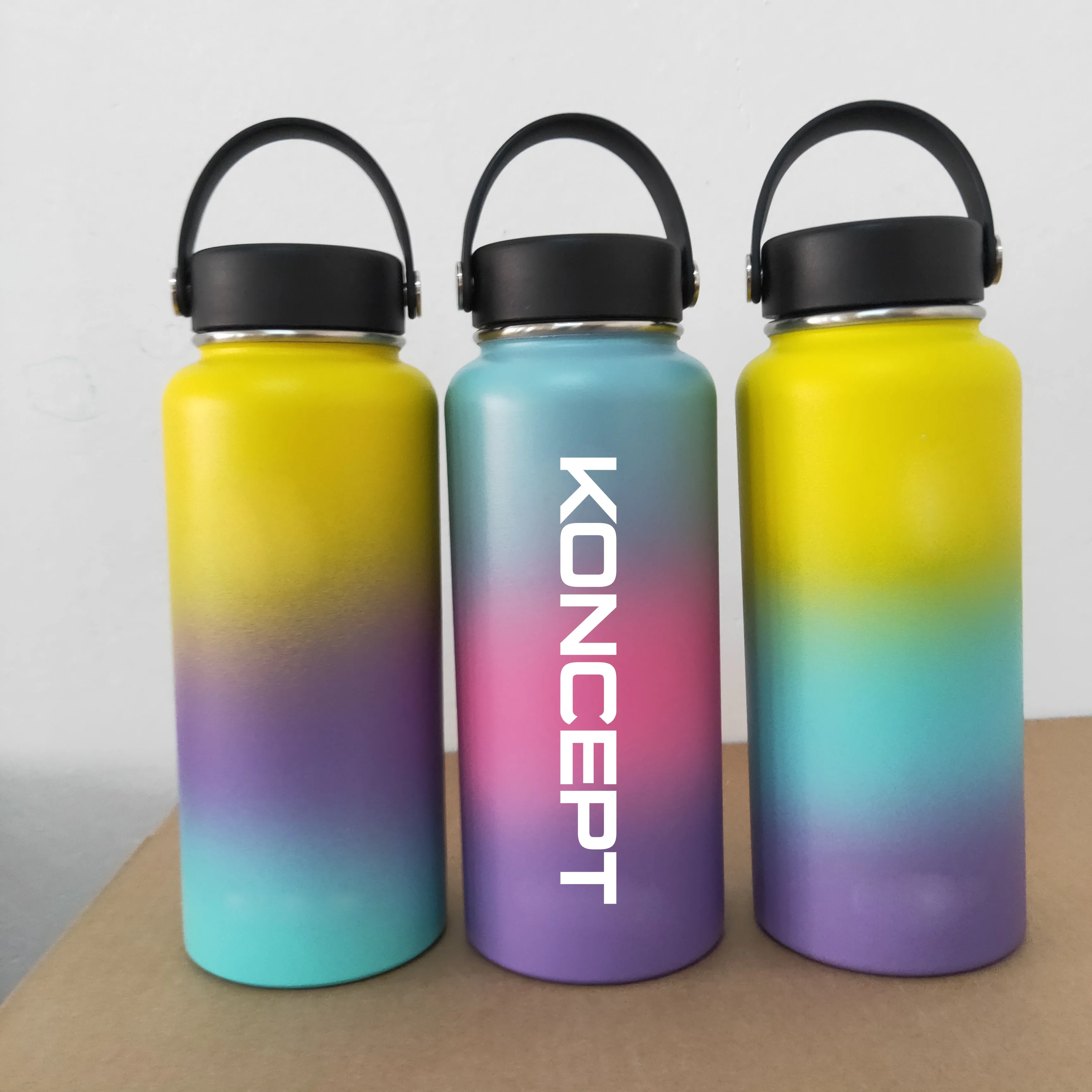 hydro wide mouth insulated vacuum flask stainless steel water bottle 18 oz 32 oz 40 oz with sport cap