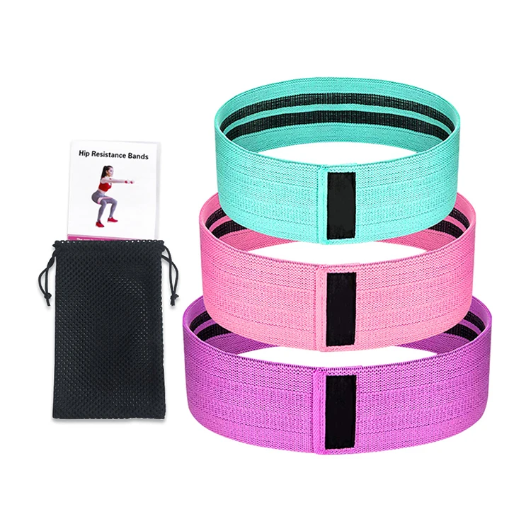 
Wholesale custom 3 level resistance fabric fitness exercise workout loop yoga resistance bands  (62260720890)